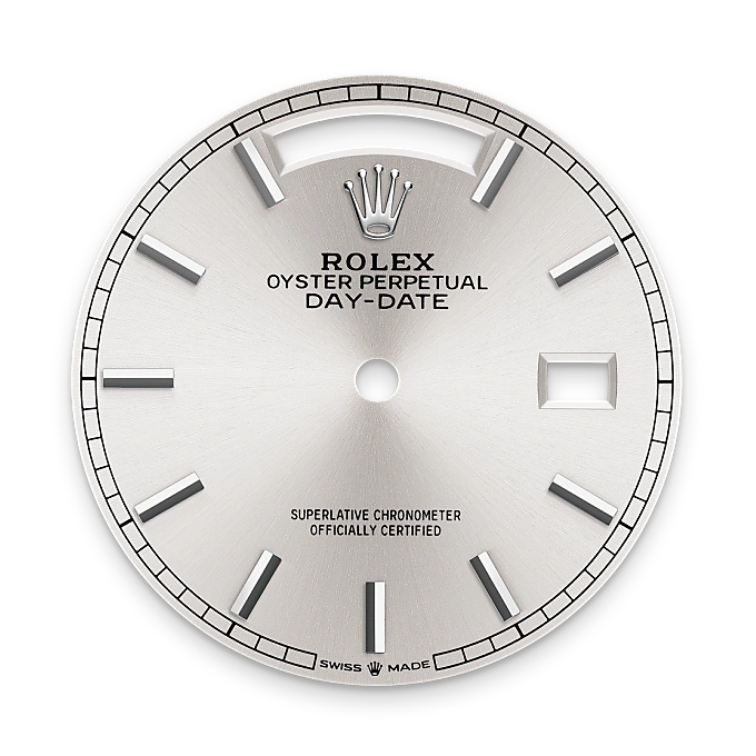 rolex day-date in 18 ct white gold, m128239-0005 - Chronolink