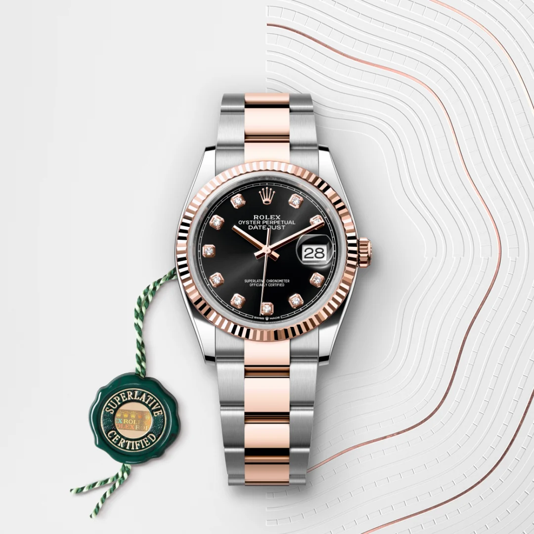 rolex datejust in everose rolesor - combination of oystersteel and everose gold, m126231-0020 - Chronolink