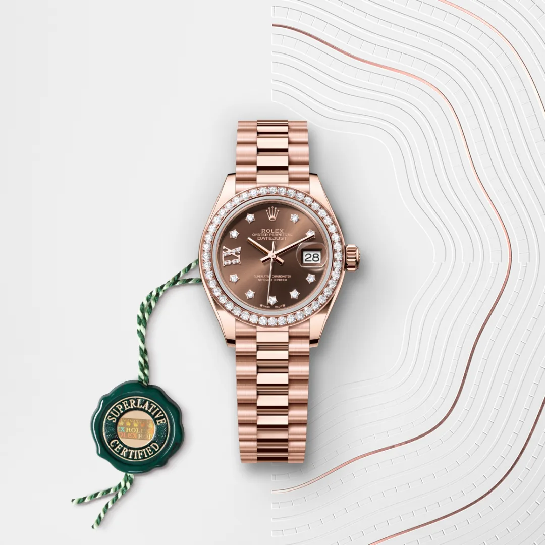 rolex lady-datejust din aur everose de 18 carate, m279135rbr-0001 - Chronolink