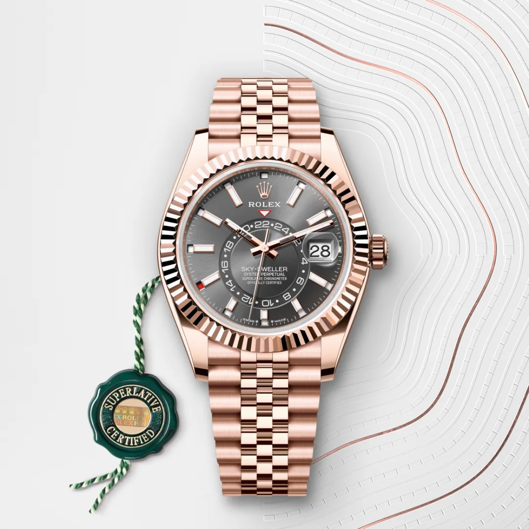rolex sky-dweller din aur everose de 18 carate, m336935-0008 - Chronolink