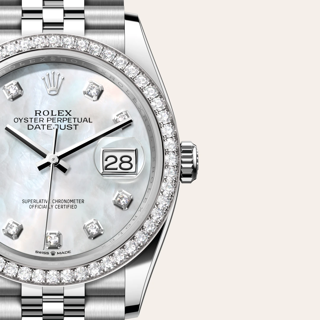 rolex datejust in white rolesor - combination of oystersteel and white gold, m126284rbr-0011 - Chronolink