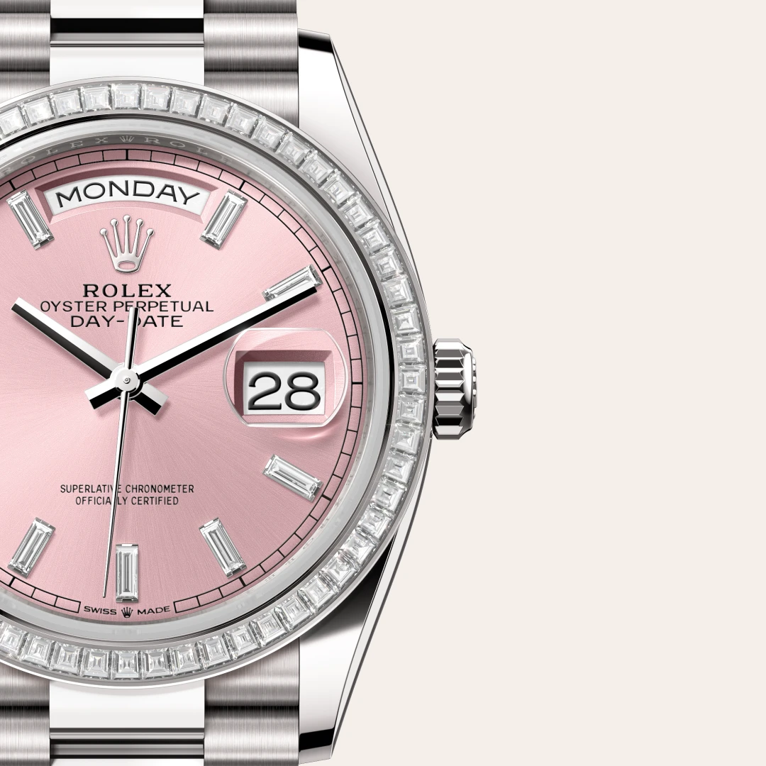 rolex day-date in 18 ct white gold, m128399tbr-0029 - Chronolink