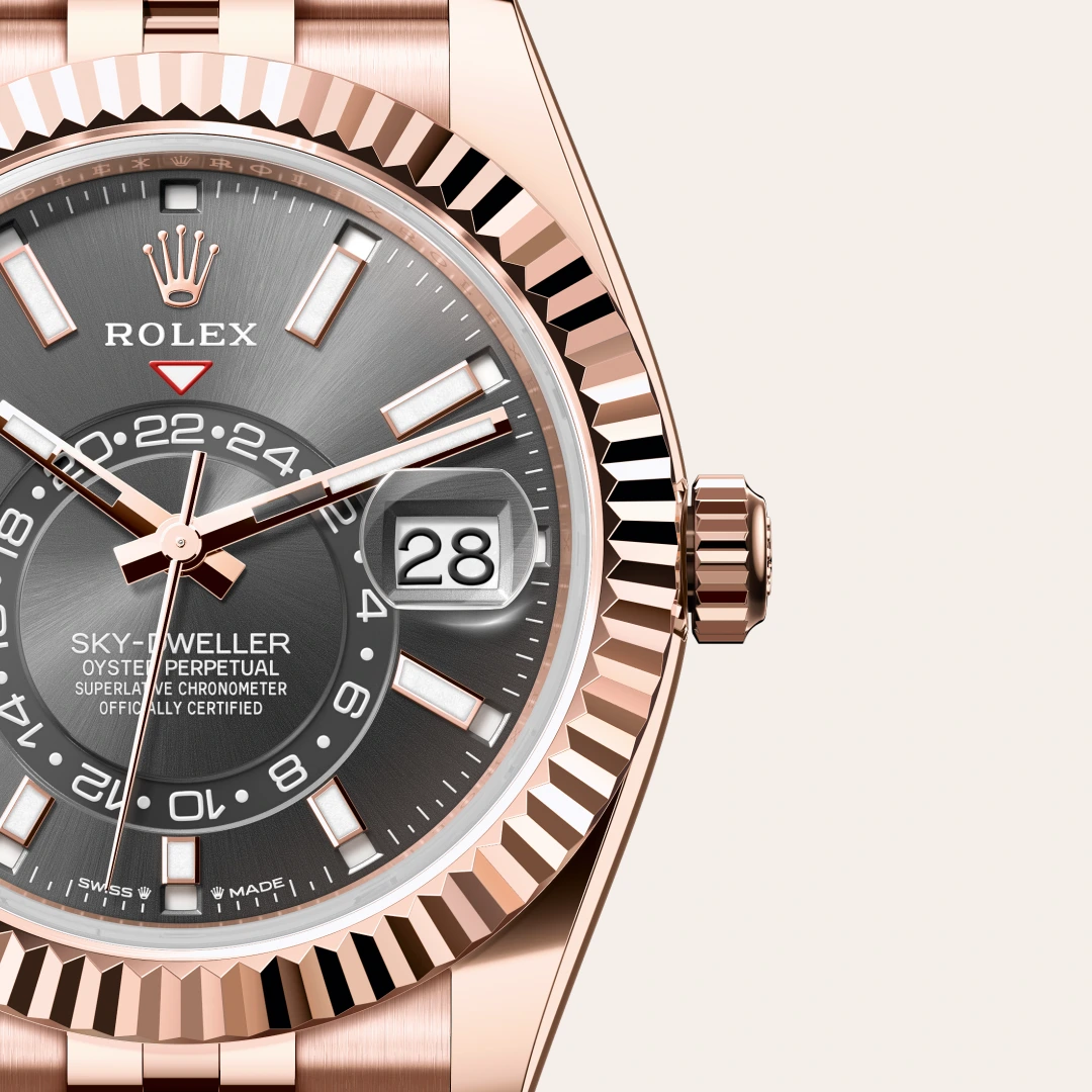 rolex sky-dweller din aur everose de 18 carate, m336935-0008 - Chronolink