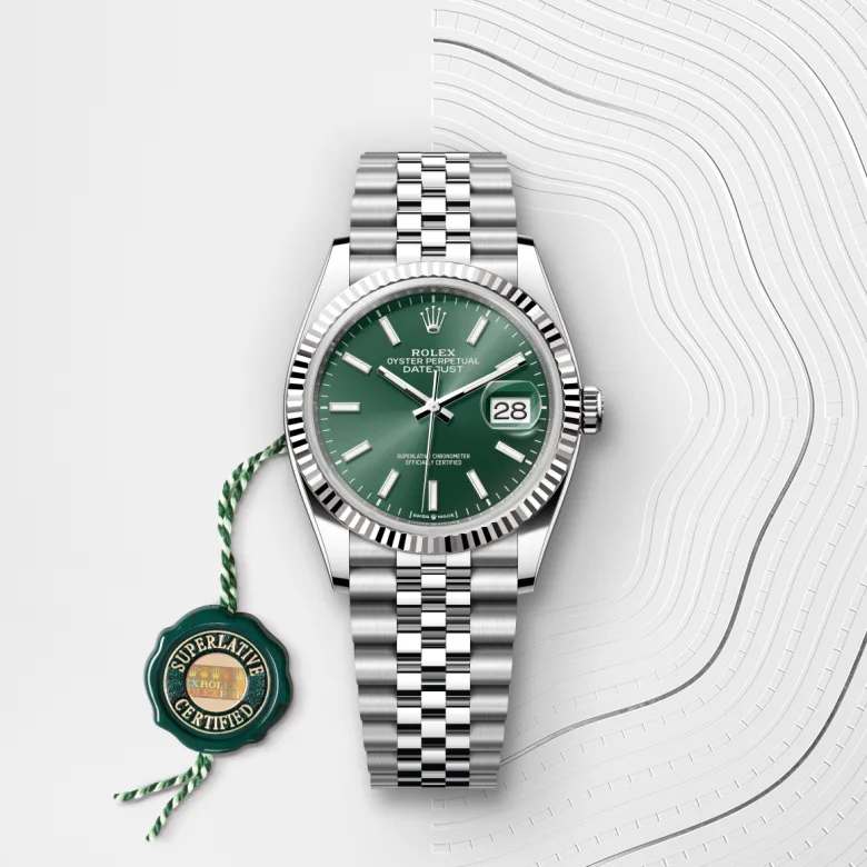 rolex datejust in white rolesor - combination of oystersteel and white gold, m126234-0051 - Chronolink