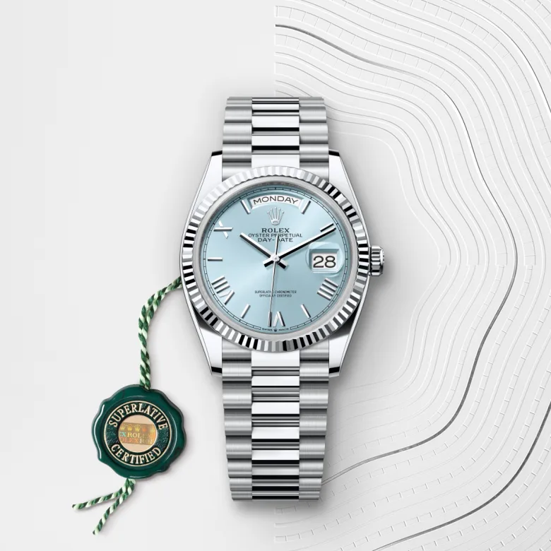 rolex day-date in platinum, m128236-0018 - Chronolink
