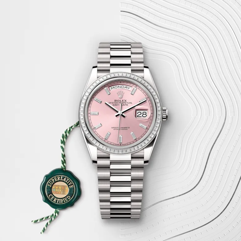 rolex day-date in 18 ct white gold, m128399tbr-0029 - Chronolink