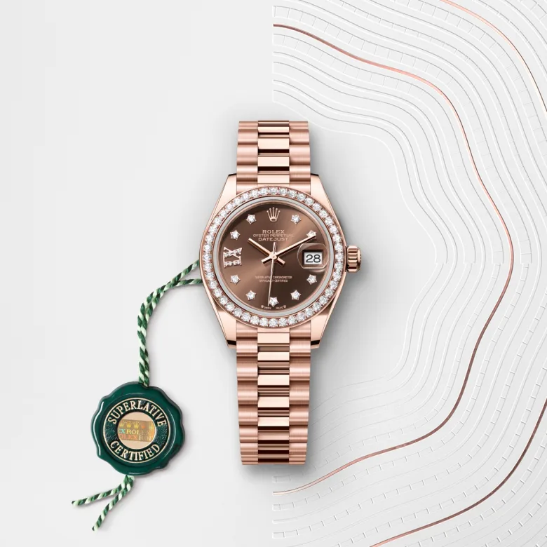 rolex lady-datejust din aur everose de 18 carate, m279135rbr-0001 - Chronolink