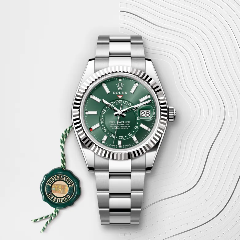 rolex sky-dweller din rolesor alb - combinație oystersteel și aur alb, m336934-0001 - Chronolink