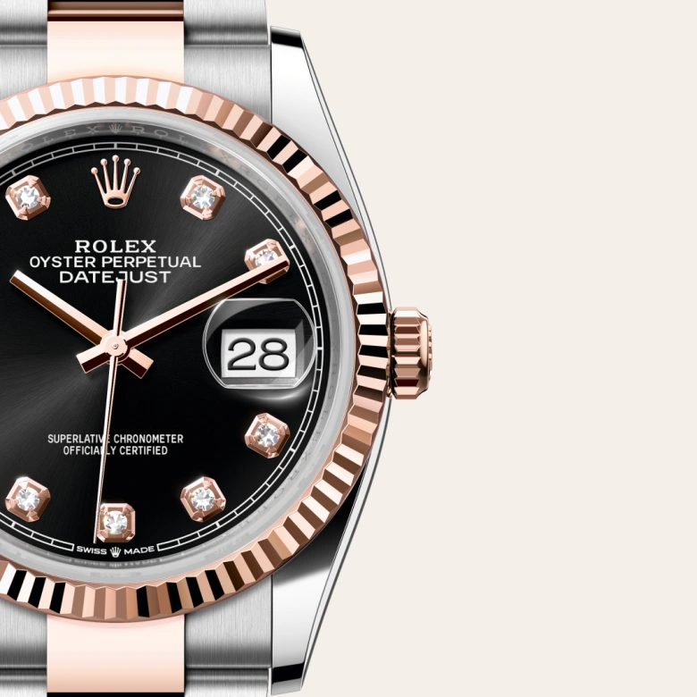 rolex datejust in everose rolesor - combination of oystersteel and everose gold, m126231-0020 - Chronolink