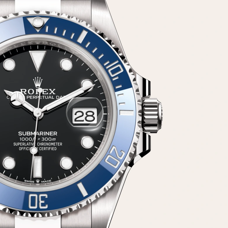 rolex submariner din aur alb de 18 carate, m126619lb-0003 - Chronolink