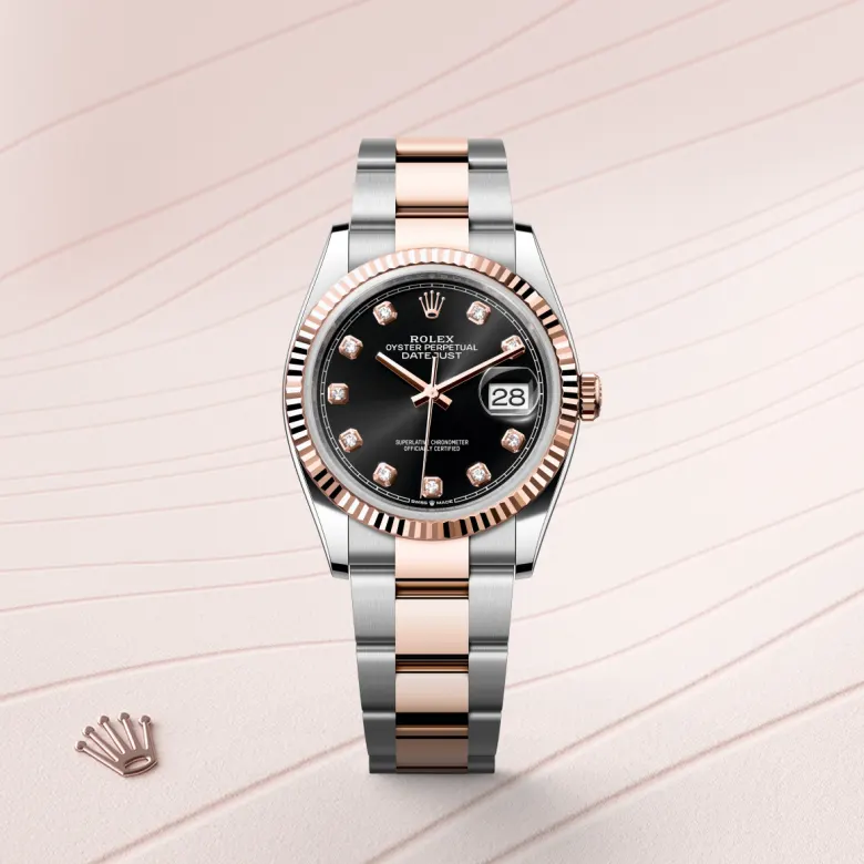rolex datejust in everose rolesor - combination of oystersteel and everose gold, m126231-0020 - Chronolink