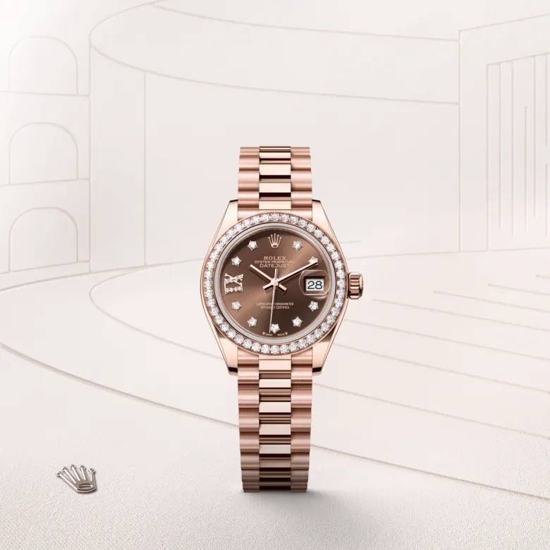 rolex lady-datejust din aur everose de 18 carate, m279135rbr-0001 - Chronolink