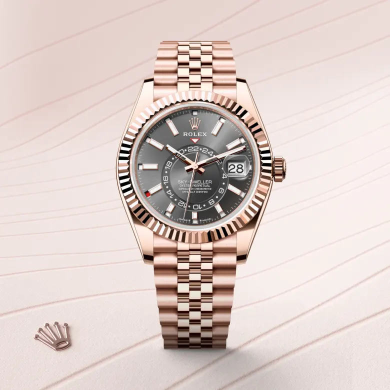 rolex sky-dweller din aur everose de 18 carate, m336935-0008 - Chronolink